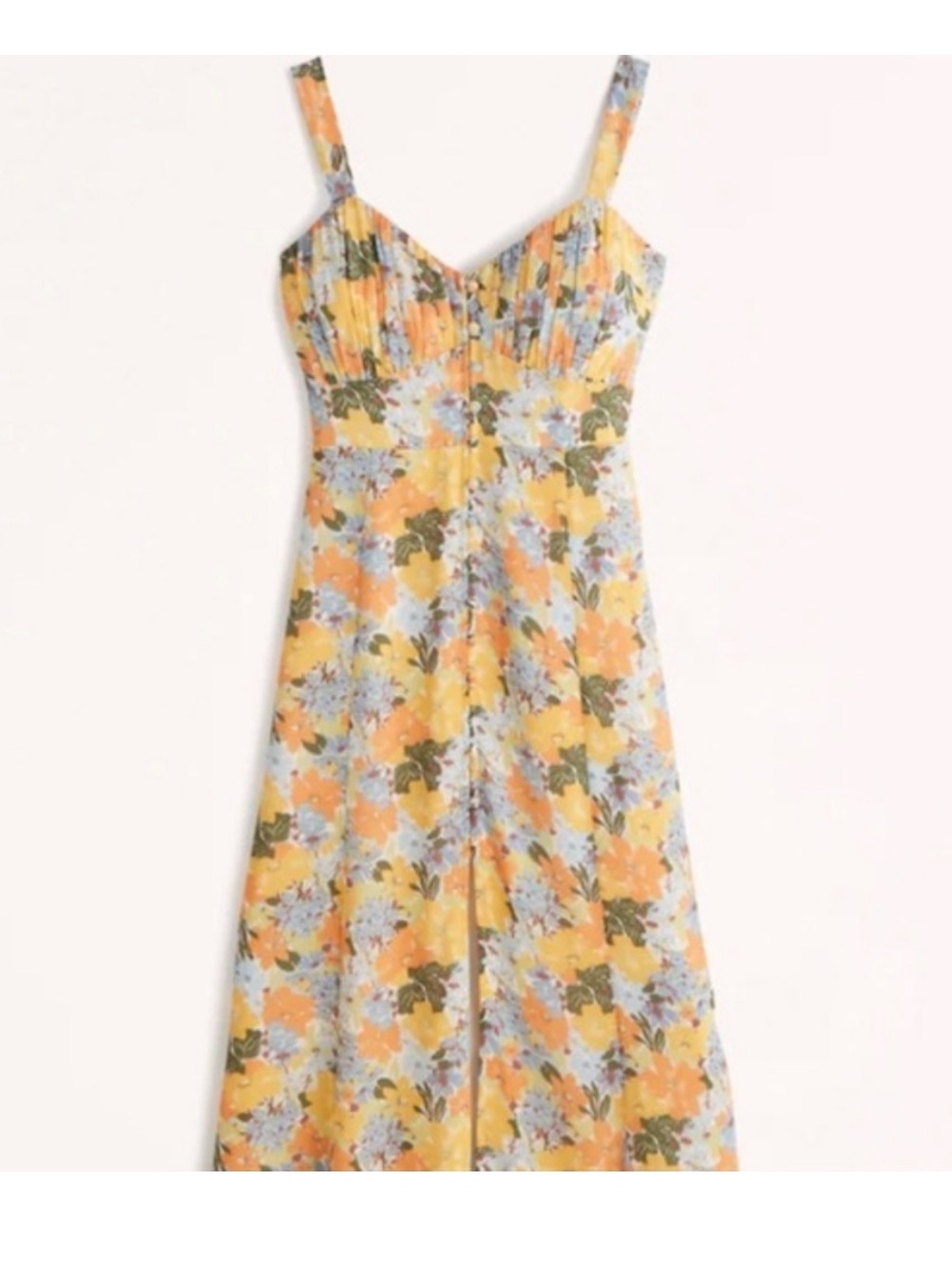Abercrombie Button-Through Slim Midi Dress Multi Floral XL